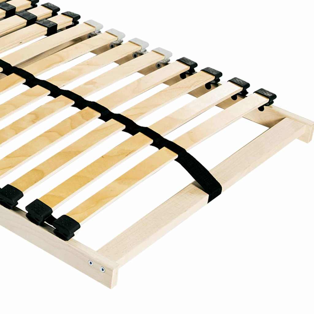 vidaXL Βάση κρεβατιού με λάμες Καφέ 90 x 190 cm Στερεό Ξύλο Μηλιάς