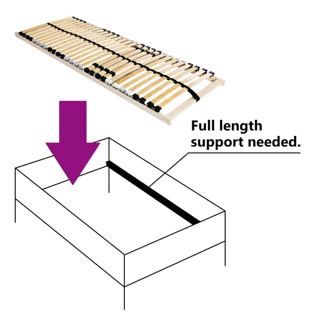 vidaXL Βάση κρεβατιού με λάμες Καφέ 140 x 190 cm Στερεό Ξύλο Μηλιάς