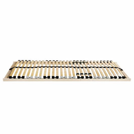 vidaXL Βάση κρεβατιού με λάμες Καφέ 140 x 190 cm Στερεό Ξύλο Μηλιάς