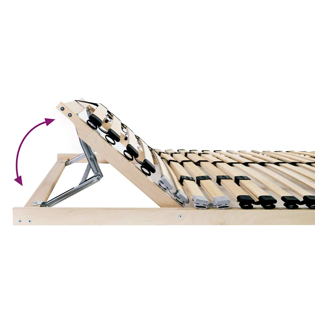vidaXL Βάση κρεβατιού με λάμες Καφέ 70 x 190 cm Στερεό ξύλο οξιάς