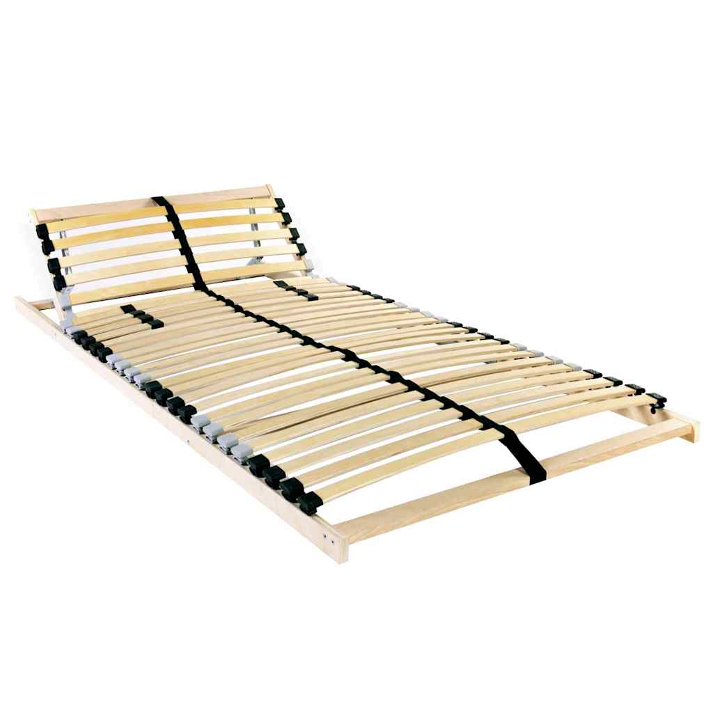 vidaXL Βάση κρεβατιού με λάμες Καφέ 70 x 190 cm Στερεό ξύλο οξιάς