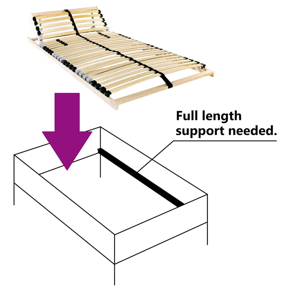 vidaXL Βάση κρεβατιού με λάμες Καφέ 90 x 190 cm Στερεό Ξύλο Μηλιάς