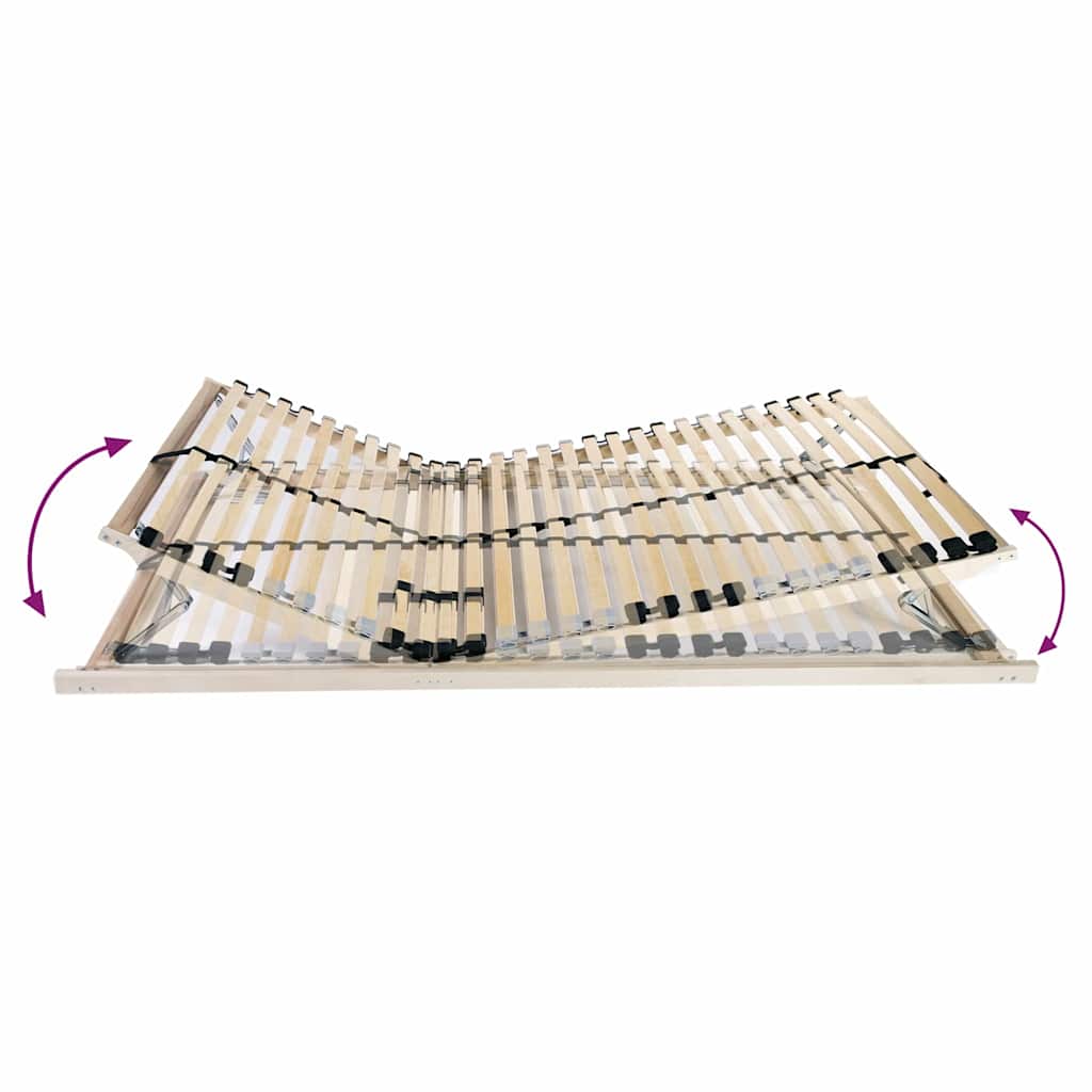 vidaXL Βάση κρεβατιού με λάμες Καφέ 80 x 190 cm Στερεό ξύλο οξιάς