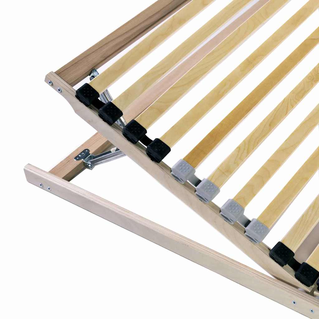 vidaXL Βάση κρεβατιού με λάμες Καφέ 90 x 190 cm Στερεό ξύλο οξιάς