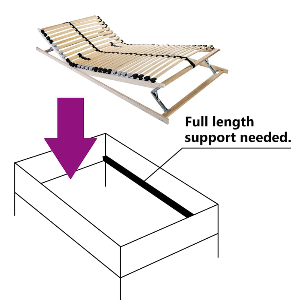 vidaXL Βάση κρεβατιού με λάμες Καφέ 140 x 190 cm Στερεό Ξύλο Μηλιάς