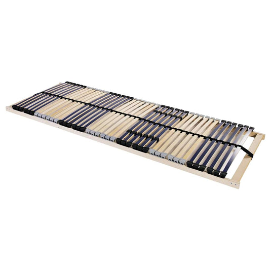 vidaXL Βάση κρεβατιού με λάμες Καφέ 90 x 190 cm Στερεό ξύλο οξιάς