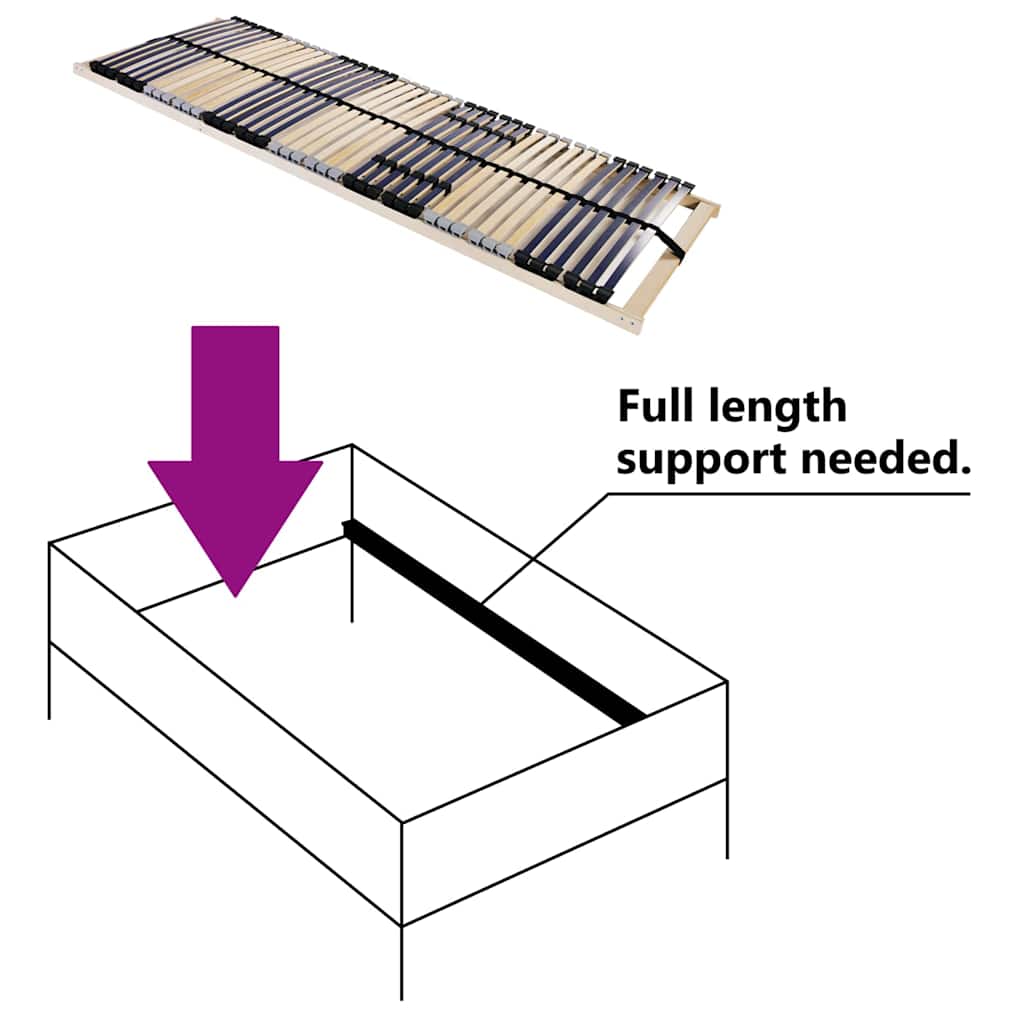 vidaXL Βάση κρεβατιού με λάμες Καφέ 100 x 190 cm Στερεό Ξύλο Μηλιάς