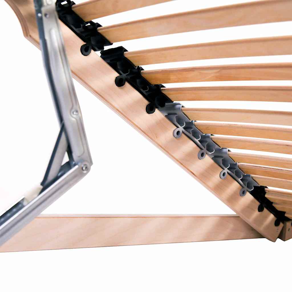 vidaXL Βάση κρεβατιού με λάμες Καφέ 120 x 190 cm Στερεό Ξύλο Μηλιάς