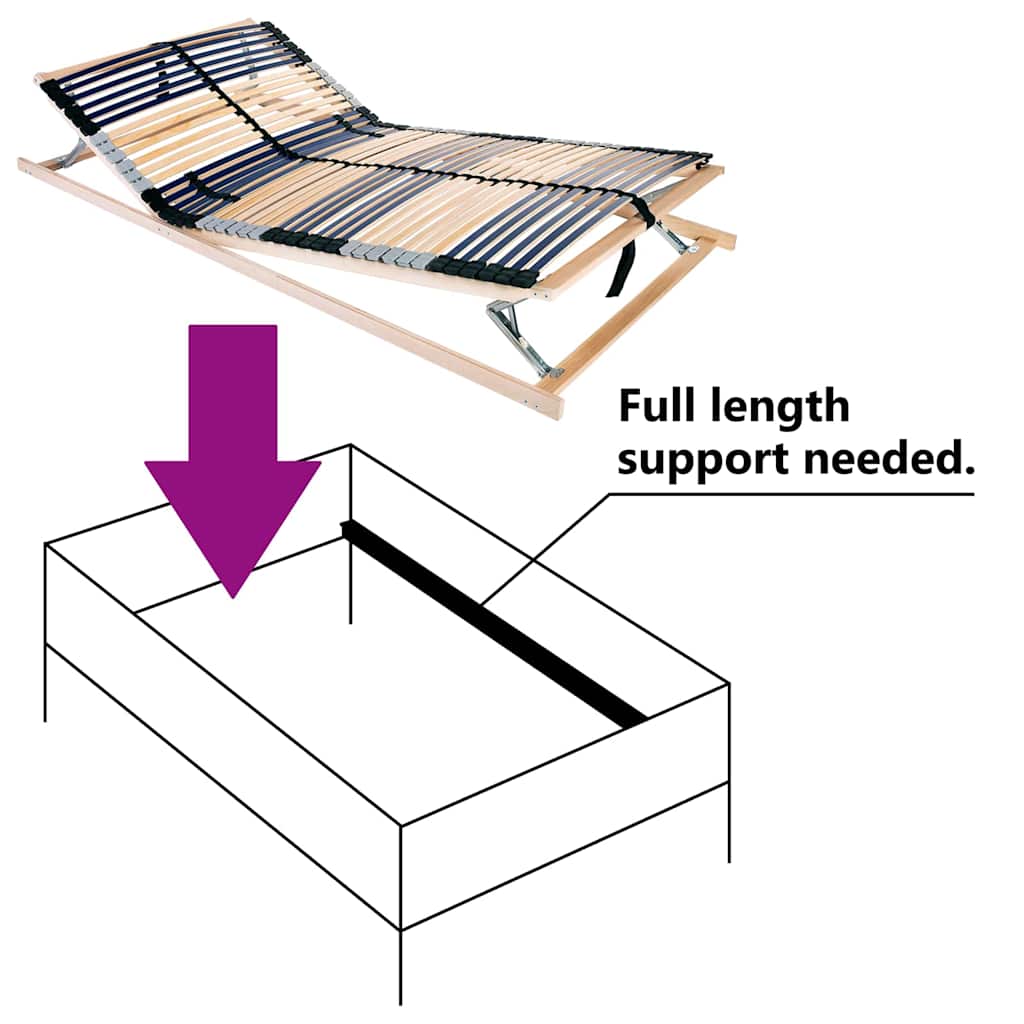 vidaXL Βάση κρεβατιού με λάμες Καφέ 120 x 190 cm Στερεό Ξύλο Μηλιάς
