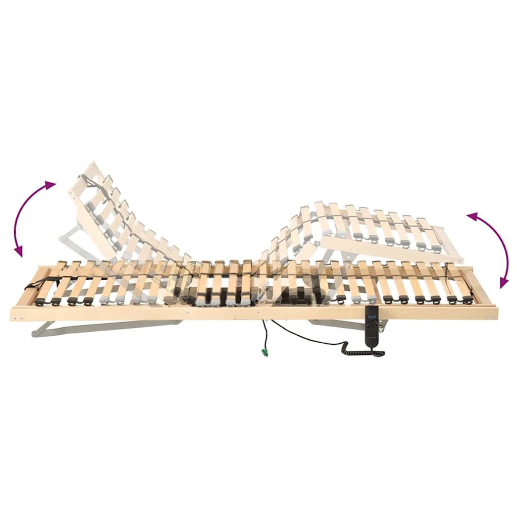 vidaXL Βάση κρεβατιού με λάμες Καφέ 90 x 190 cm Στερεό ξύλο οξιάς