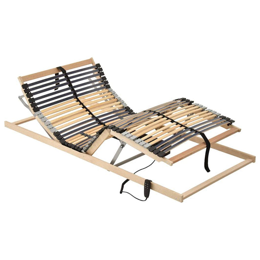 vidaXL Βάση κρεβατιού με λάμες Καφέ 80 x 190 cm Στερεό ξύλο οξιάς