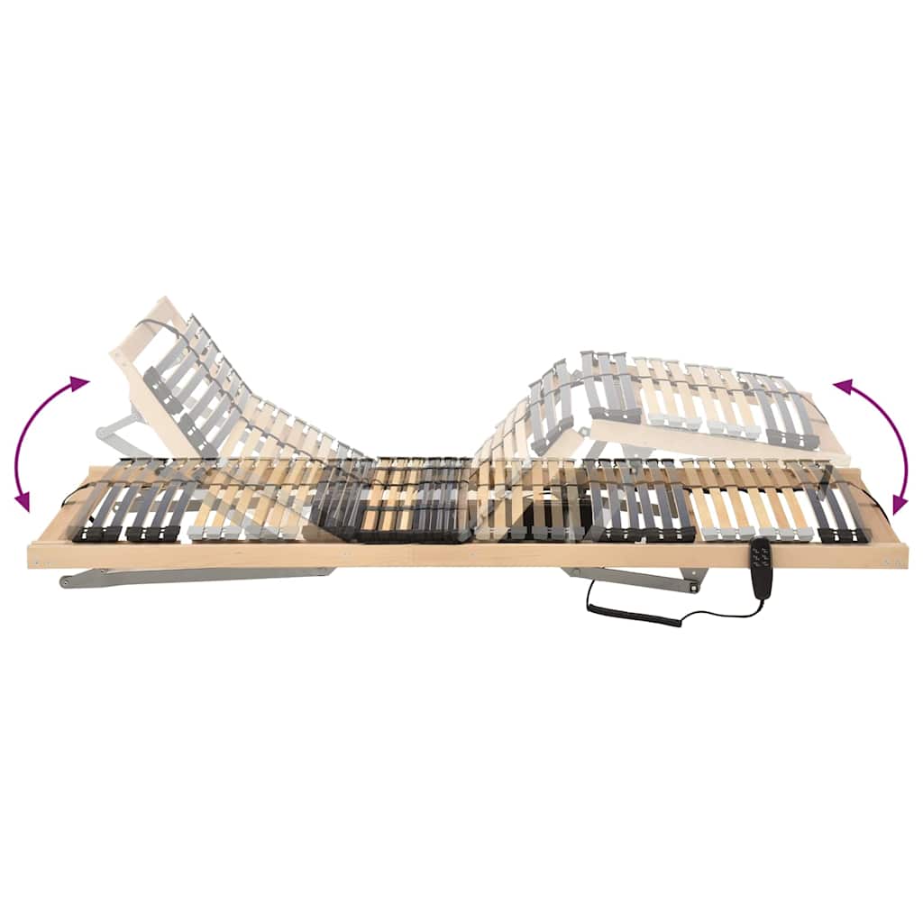 vidaXL Βάση κρεβατιού με λάμες Καφέ 90 x 190 cm Στερεό ξύλο οξιάς