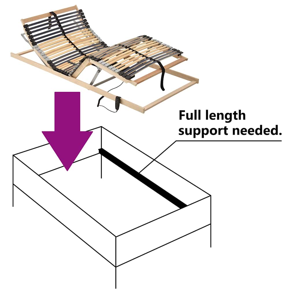 vidaXL Βάση κρεβατιού με λάμες Καφέ 90 x 190 cm Στερεό ξύλο οξιάς