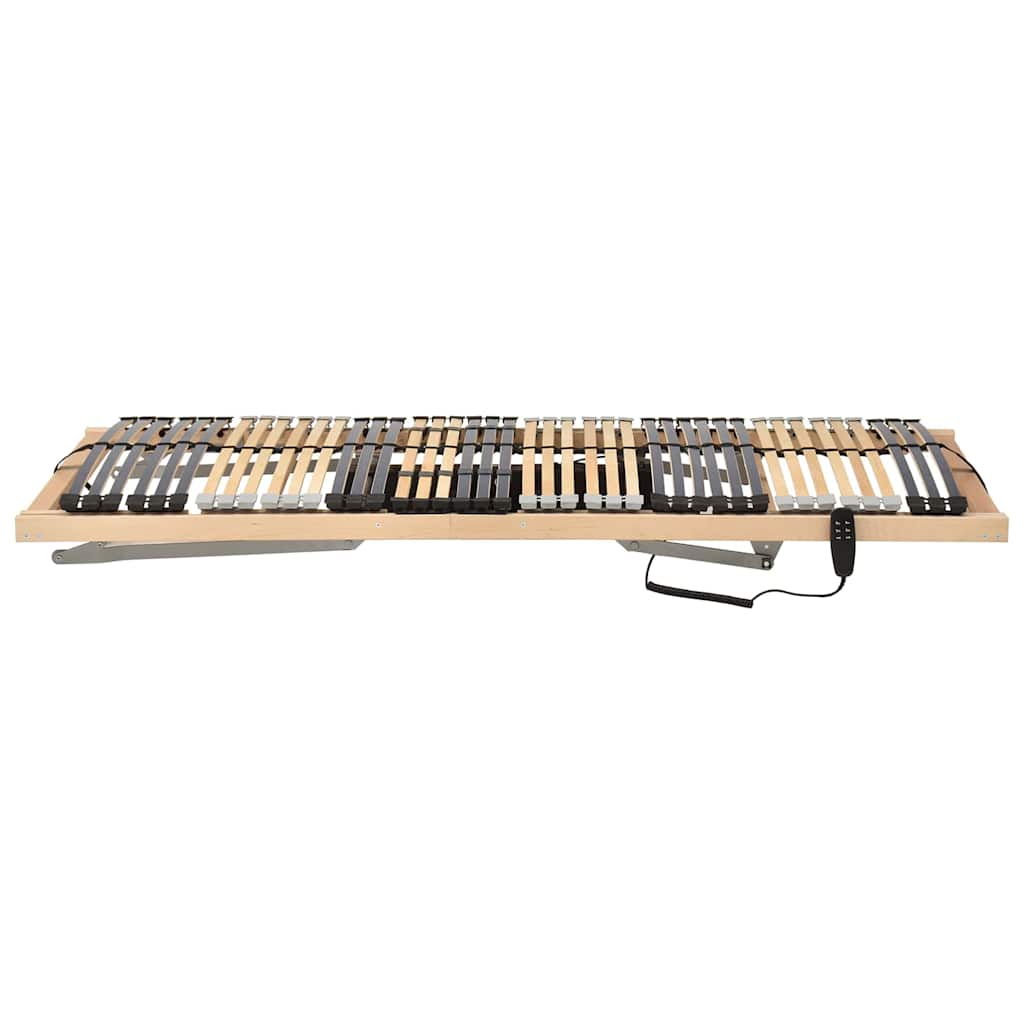 vidaXL Βάση κρεβατιού με λάμες Καφέ 90 x 190 cm Στερεό ξύλο οξιάς