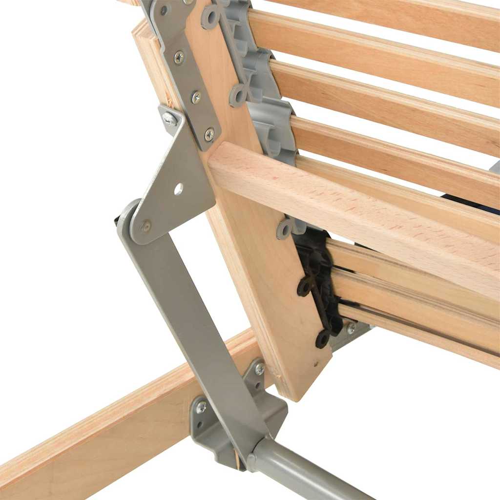 vidaXL Βάση κρεβατιού με λάμες Καφέ 100 x 190 cm Στερεό Ξύλο Μηλιάς