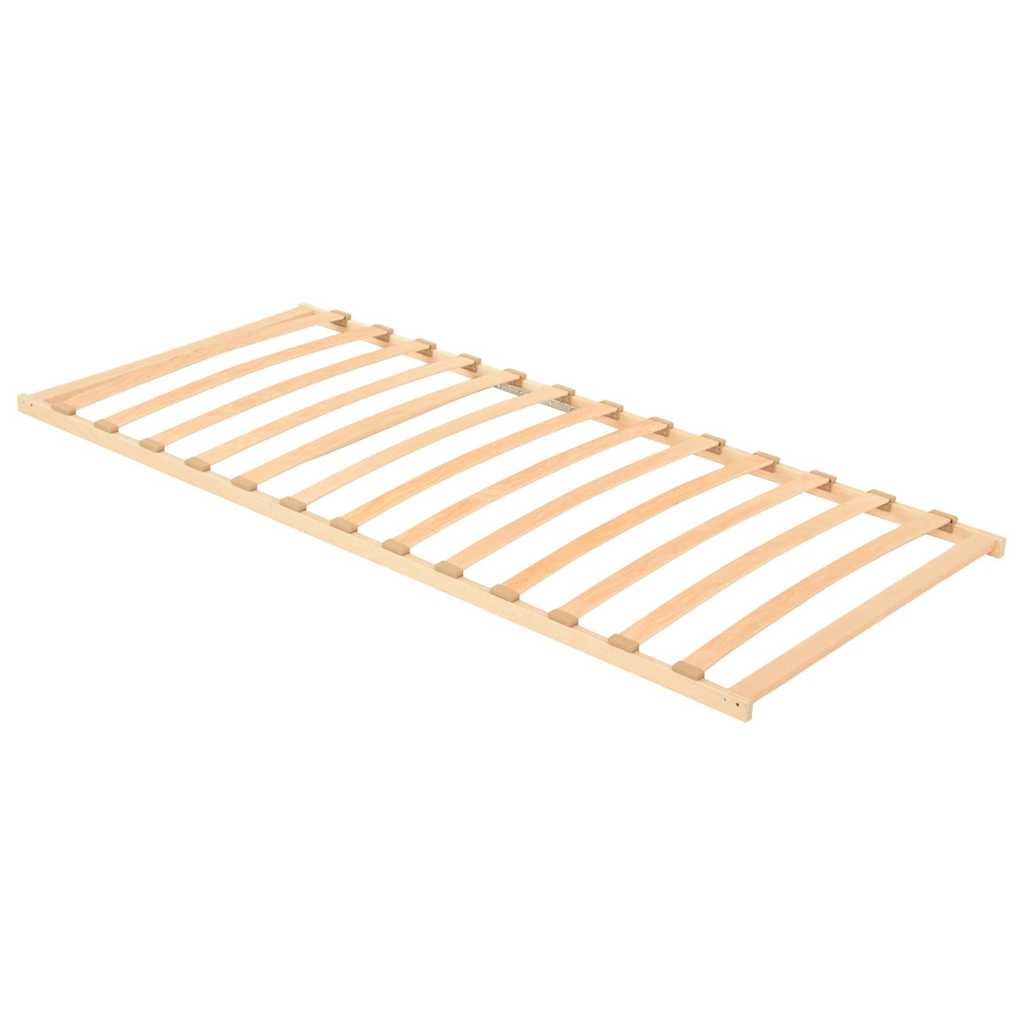 vidaXL Βάση κρεβατιού με λάμες Καφέ 90 x 190 cm Στερεό ξύλο οξιάς