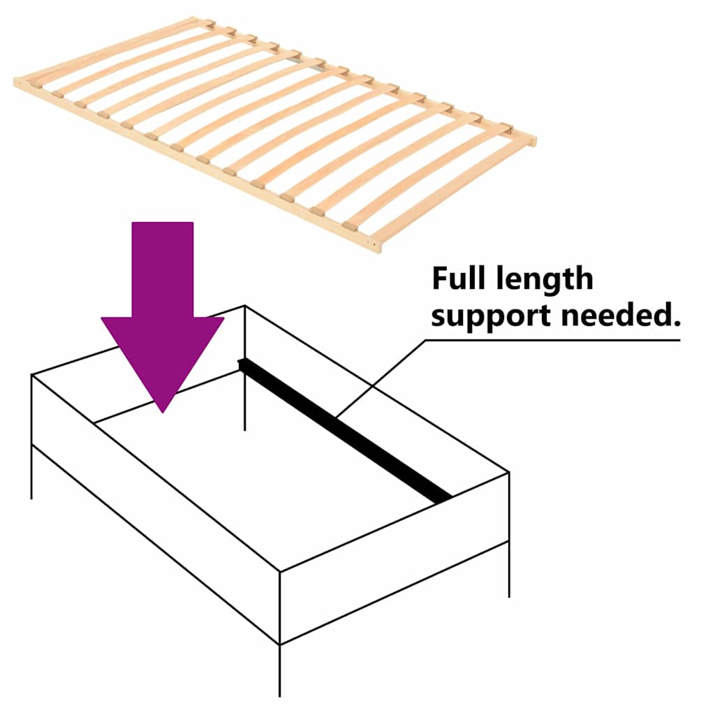 vidaXL Βάση κρεβατιού με λάμες Καφέ 100 x 190 cm Στερεό ξύλο οξιάς