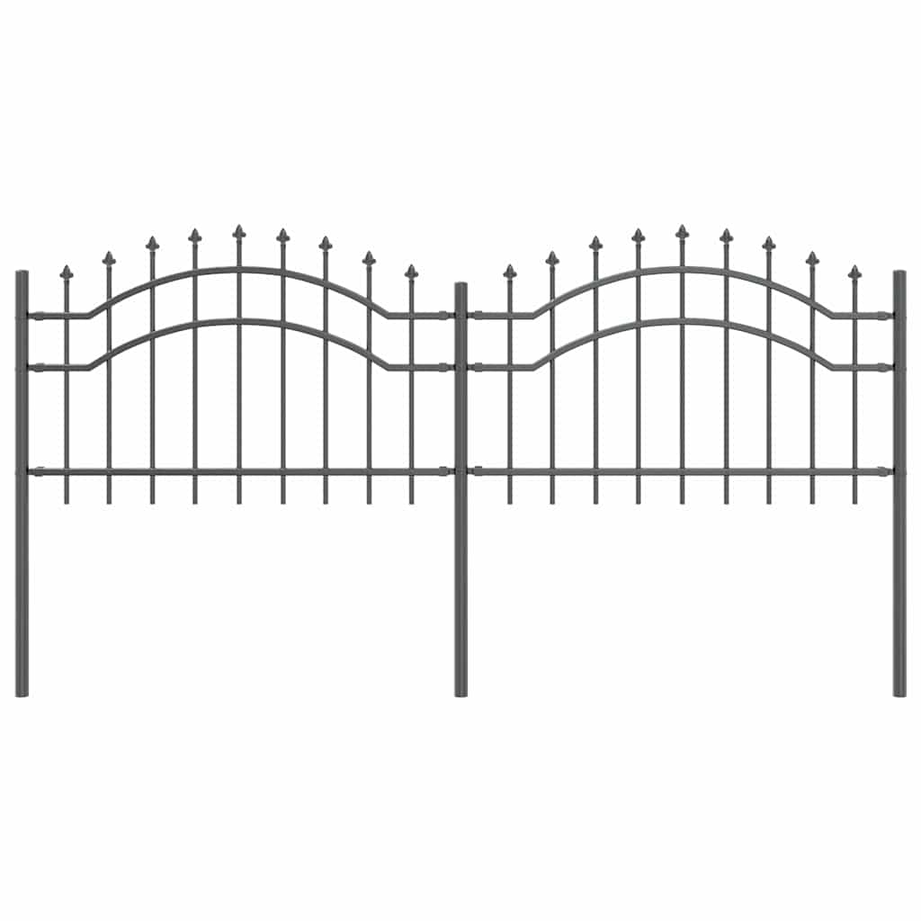 vidaXL Φράχτης Κήπου Γκρι 115 cm Ατσάλι με Επικάλυψη Πούδρας