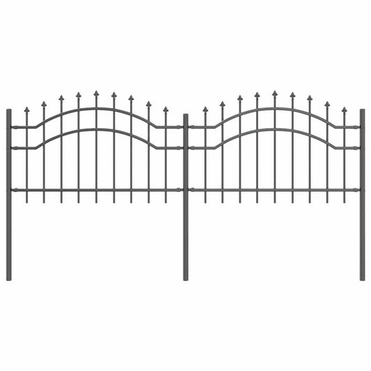 vidaXL Φράχτης Κήπου Γκρι 115 cm Ατσάλι με Επικάλυψη Πούδρας