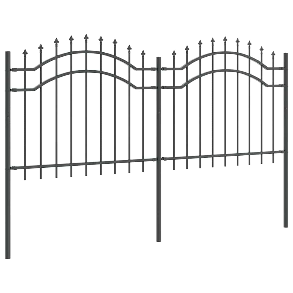 vidaXL Φράχτης Κήπου Γκρι 140 εκ. Ατσάλι με Επικάλυψη Πούδρας