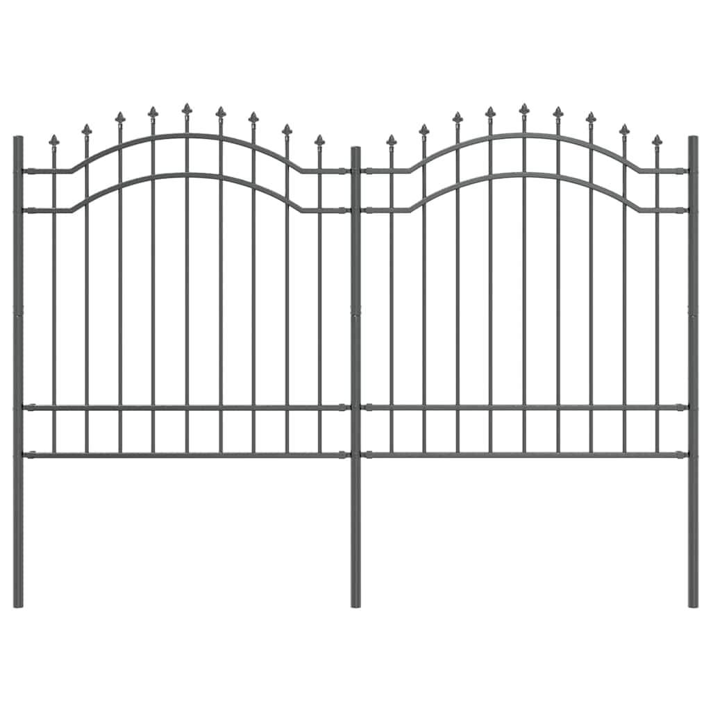 vidaXL Φράχτης Κήπου Γκρι 165 εκ. Ατσάλι με Επικάλυψη Πούδρας