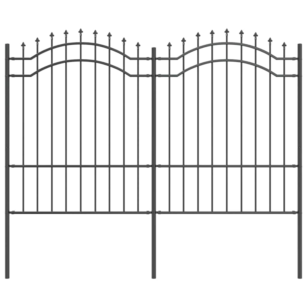 vidaXL Φράχτης Κήπου Γκρι 190 εκ. Ατσάλι με Επικάλυψη Πούδρας