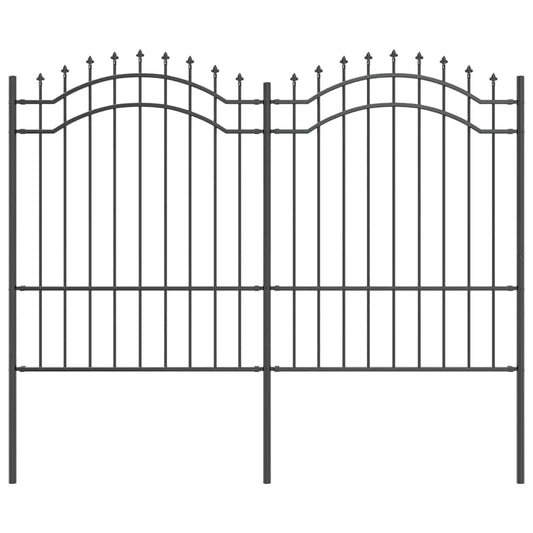 vidaXL Φράχτης Κήπου Γκρι 190 cm Ατσάλι με Επικάλυψη Πούδρας