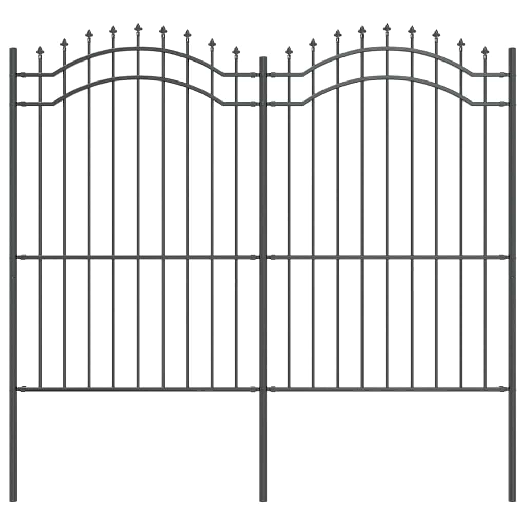 vidaXL Φράχτης Κήπου Γκρι 215 cm Ατσάλι με Επικάλυψη Πούδρας