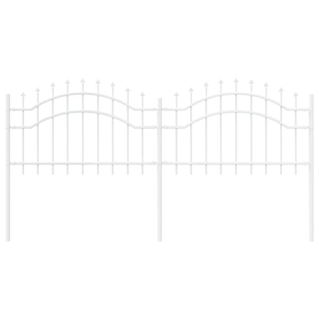 vidaXL Φράχτης Κήπου Λευκό 115 cm Ατσάλι με Επικάλυψη Πούδρας