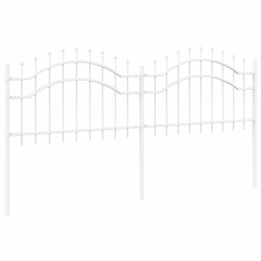vidaXL Φράχτης Κήπου Λευκό 115 cm Ατσάλι με Επικάλυψη Πούδρας