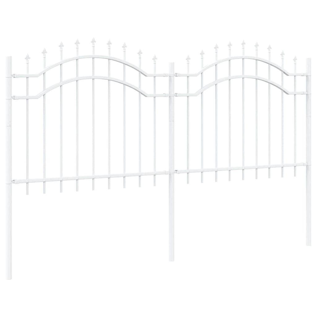 vidaXL Φράχτης Κήπου Λευκό 140 cm Ατσάλι με Επικάλυψη Πούδρας