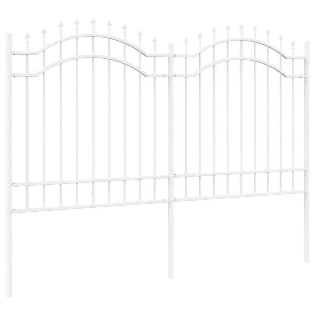 vidaXL Φράχτης Κήπου Λευκό 165 cm Ατσάλι με Επικάλυψη Πούδρας