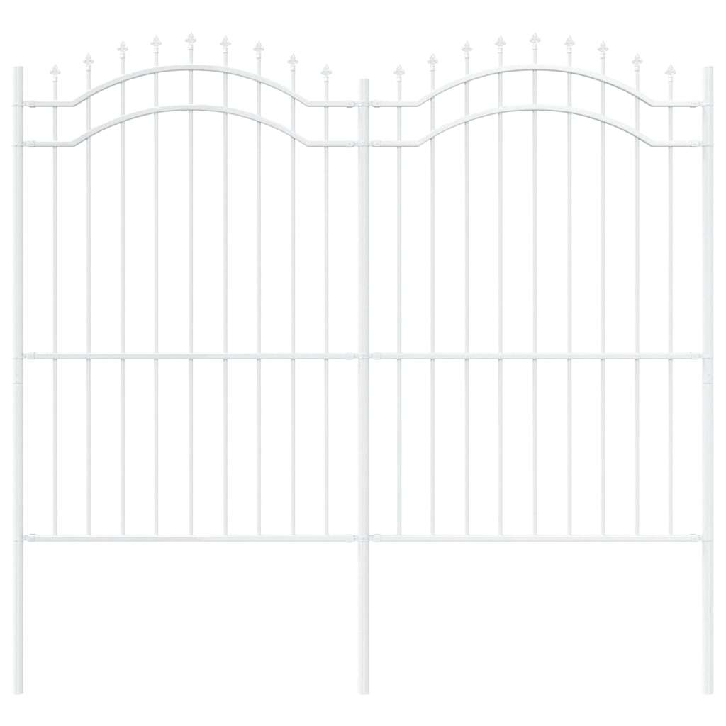 vidaXL Φράχτης Κήπου Λευκό 215 cm Ατσάλι με Επικάλυψη Πούδρας