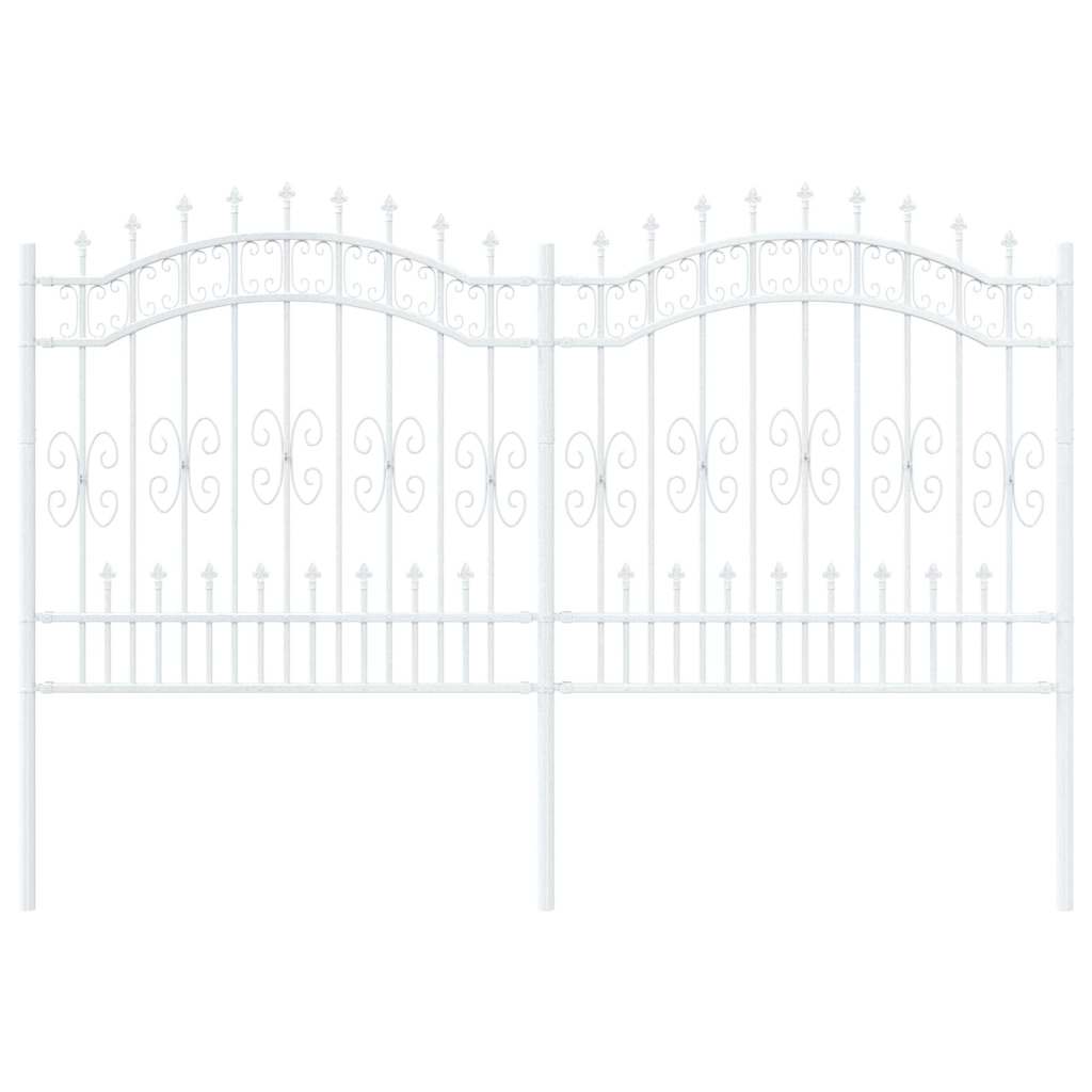 vidaXL Φράχτης κήπου Λευκό 165 cm Ατσάλι με Επικάλυψη Πούδρας
