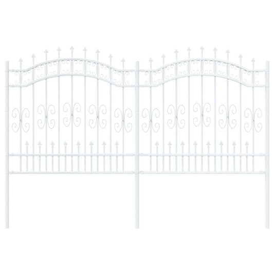 vidaXL Φράχτης κήπου Λευκό 165 cm Ατσάλι με Επικάλυψη Πούδρας