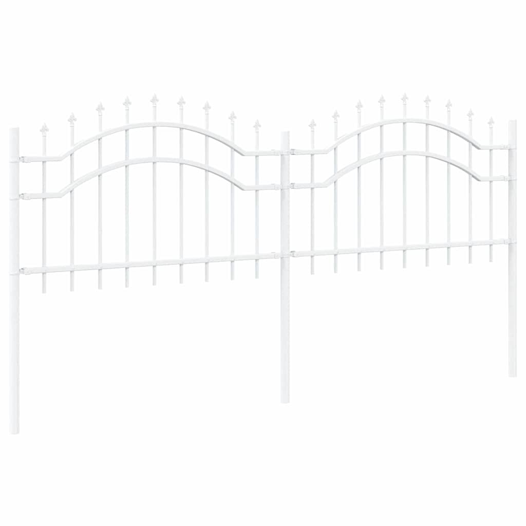 vidaXL Φράχτης κήπου Λευκό 190 cm Ατσάλι με Επικάλυψη Πούδρας