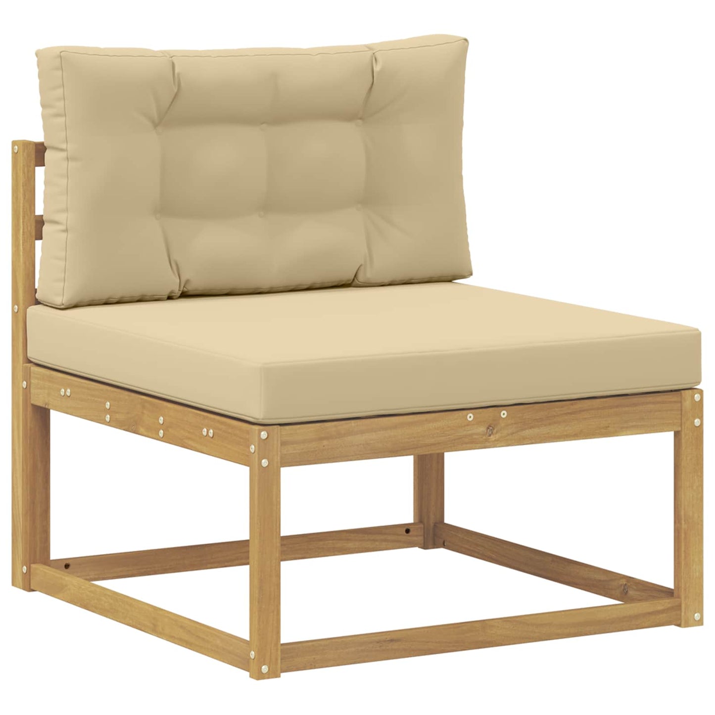 vidaXL Σειρά Καναπέ Εξωτερικού 6 τμχ. Λευκό και Μπεζ Πολυεστέρας