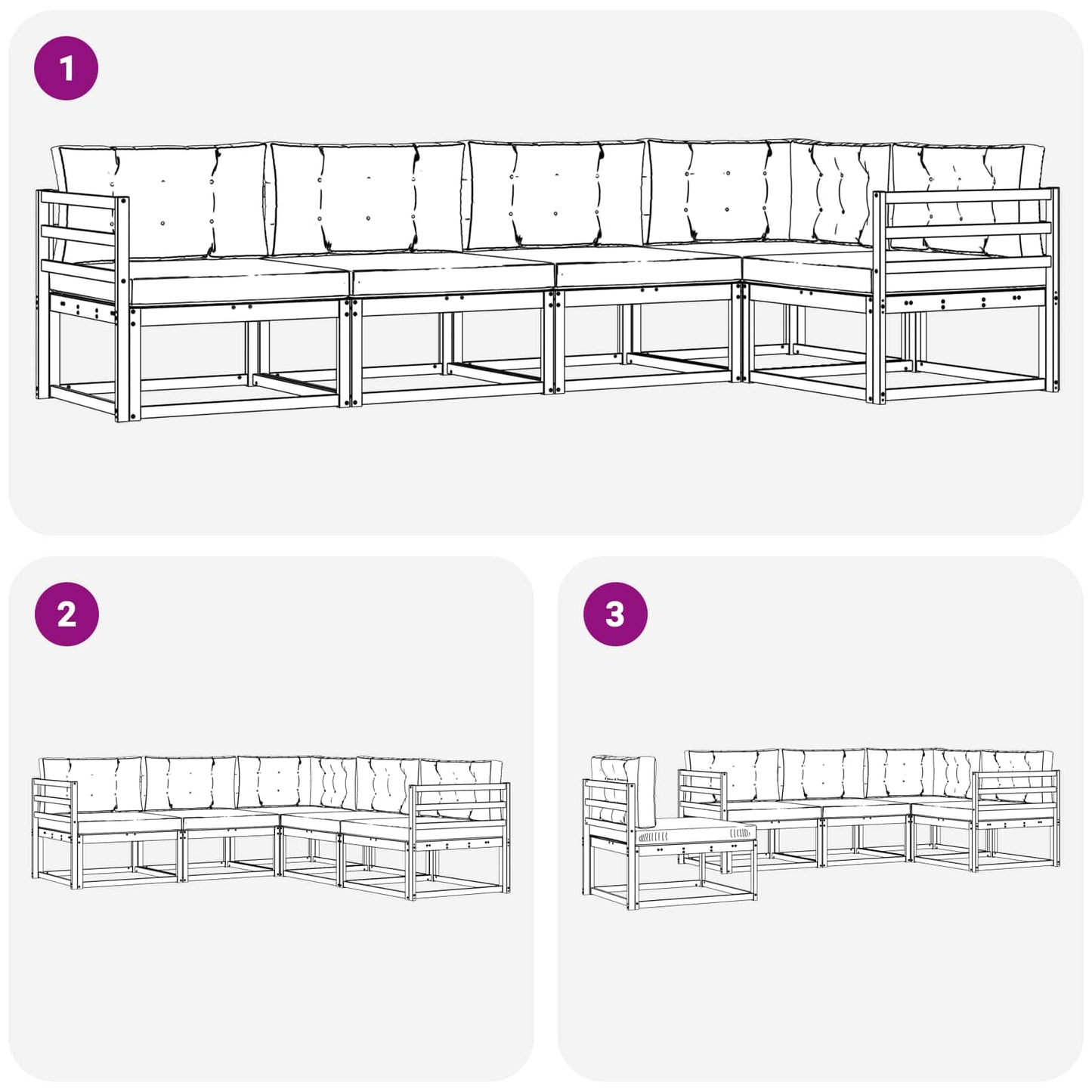 vidaXL Σειρά Καναπέ Εξωτερικού 4 pcs Λευκό και Κρεμ Πολυεστέρας