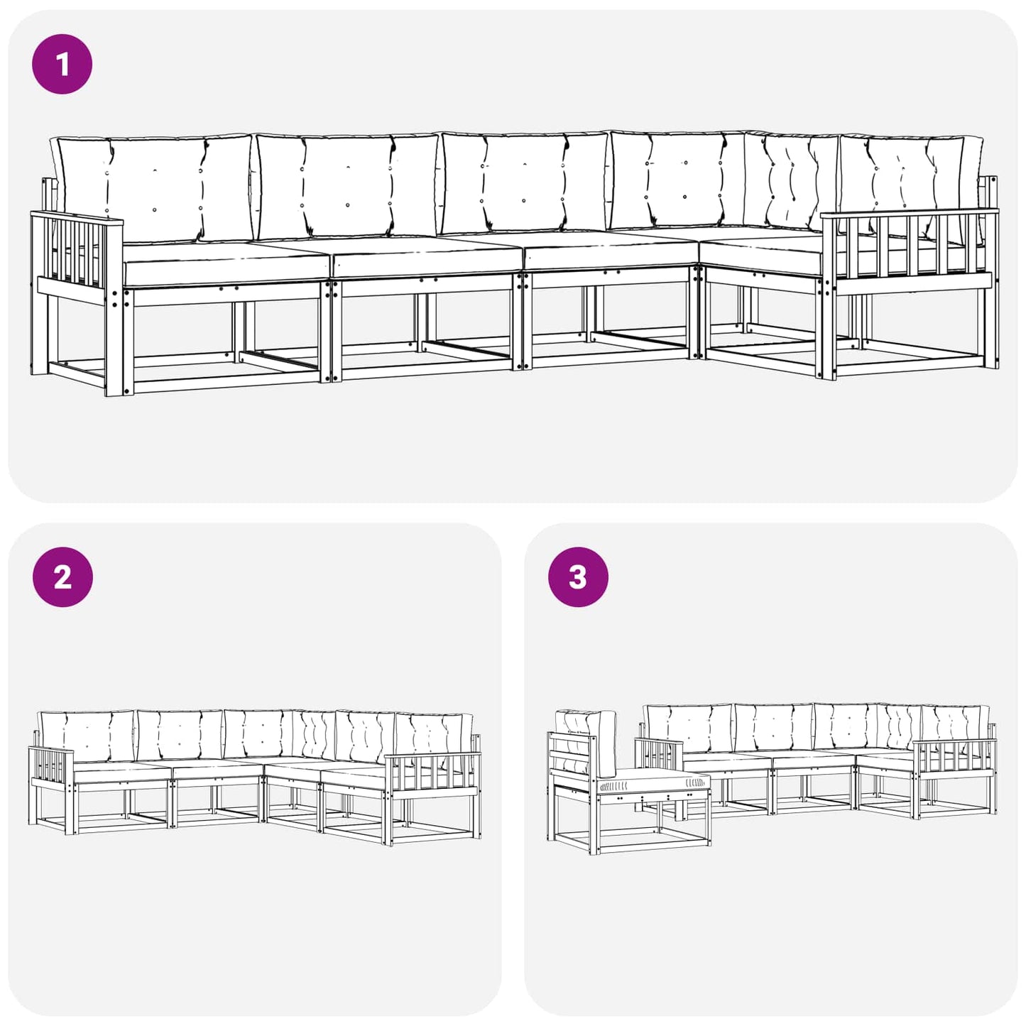 vidaXL Σειρά Καναπέ Εξωτερικού 4 pcs Λευκό και Κρεμ Πολυεστέρας