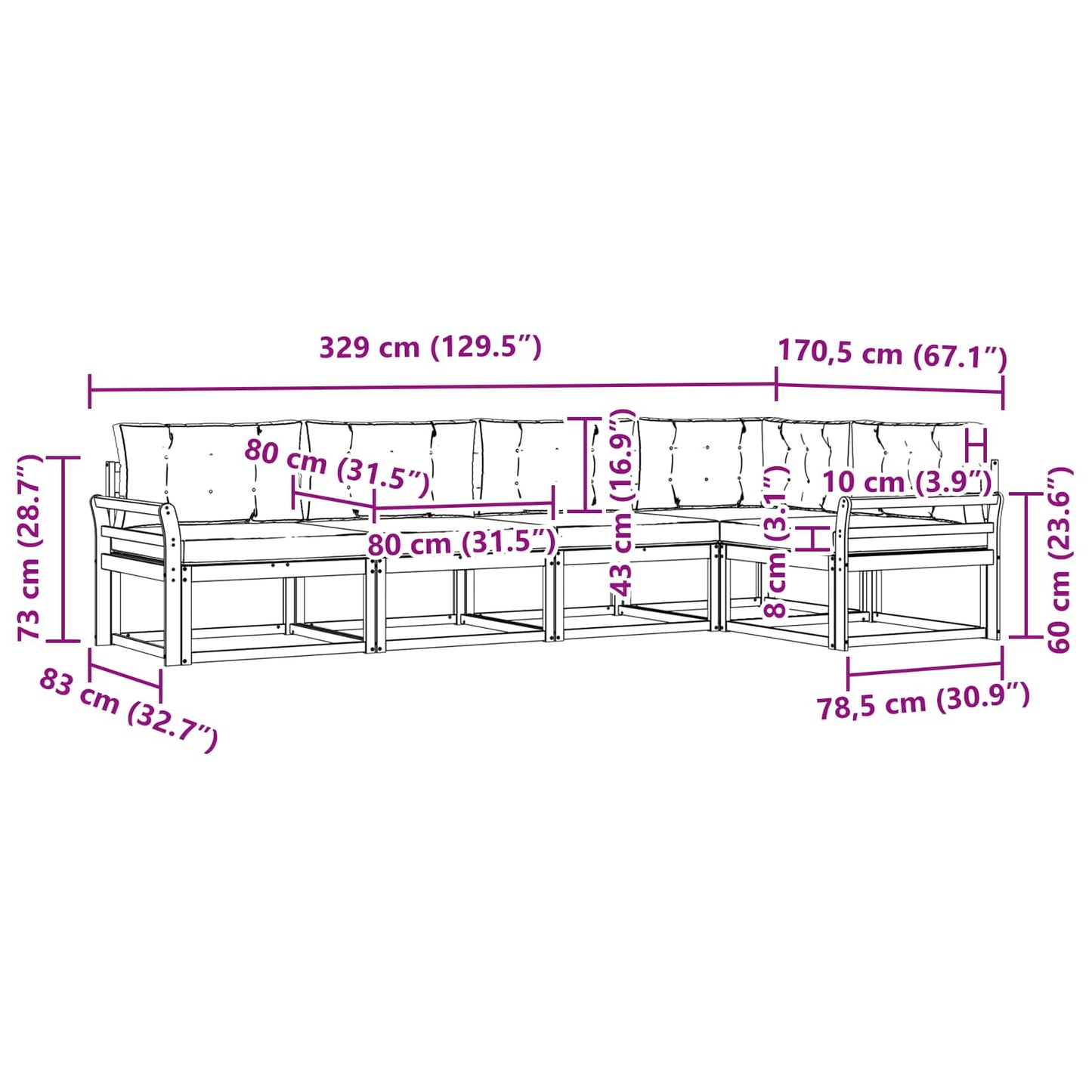vidaXL Σειρά Καναπέ Εξωτερικού 4 pcs Λευκό και Κρεμ Πολυεστέρας