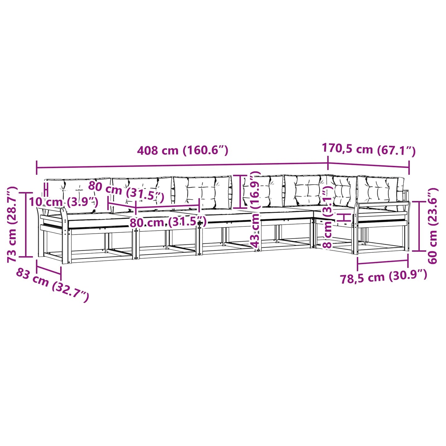 vidaXL Σειρά Καναπέ Εξωτερικού 4 pcs Λευκό και Κρεμ Πολυεστέρας