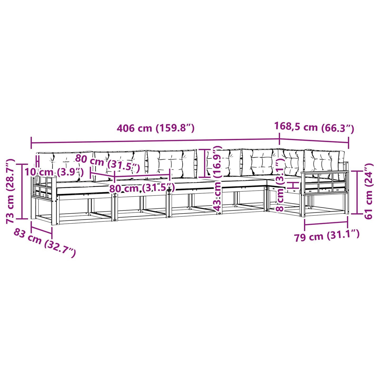 vidaXL Σειρά Καναπέ Εξωτερικού 4 pcs Λευκό και Κρεμ Πολυεστέρας