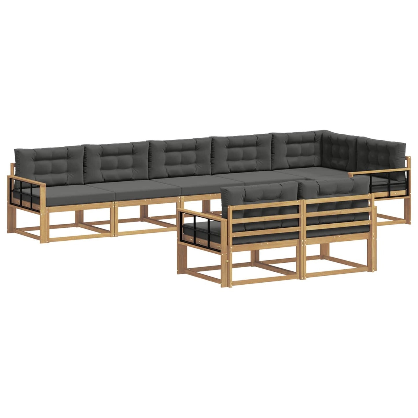 vidaXL Σειρά Καναπέ Εξωτερικού 6 pcs Άσπρο και Ανθρακί Πολυεστέρας