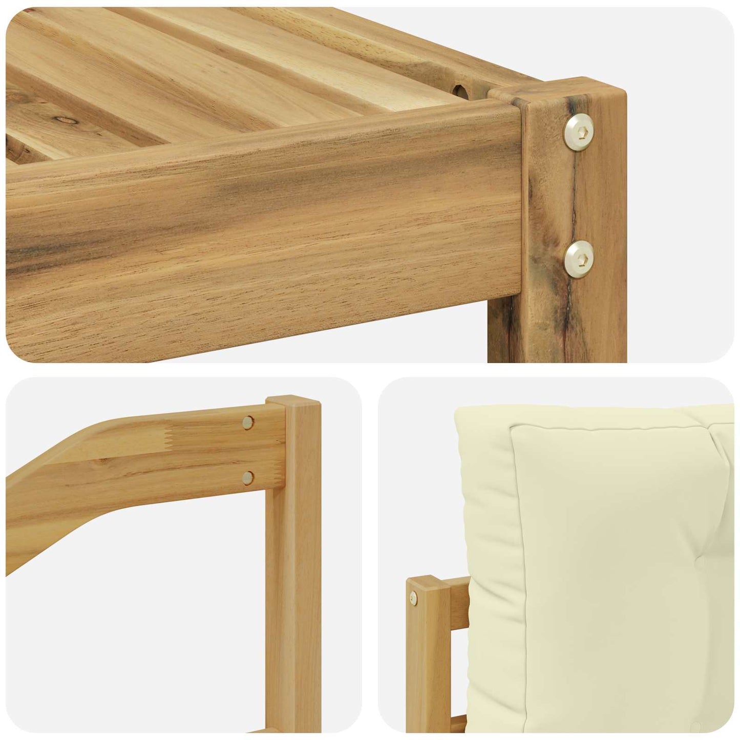 vidaXL Σειρά Καναπέ Εξωτερικού 5 pcs Λευκό και Κρεμ Πολυεστέρας