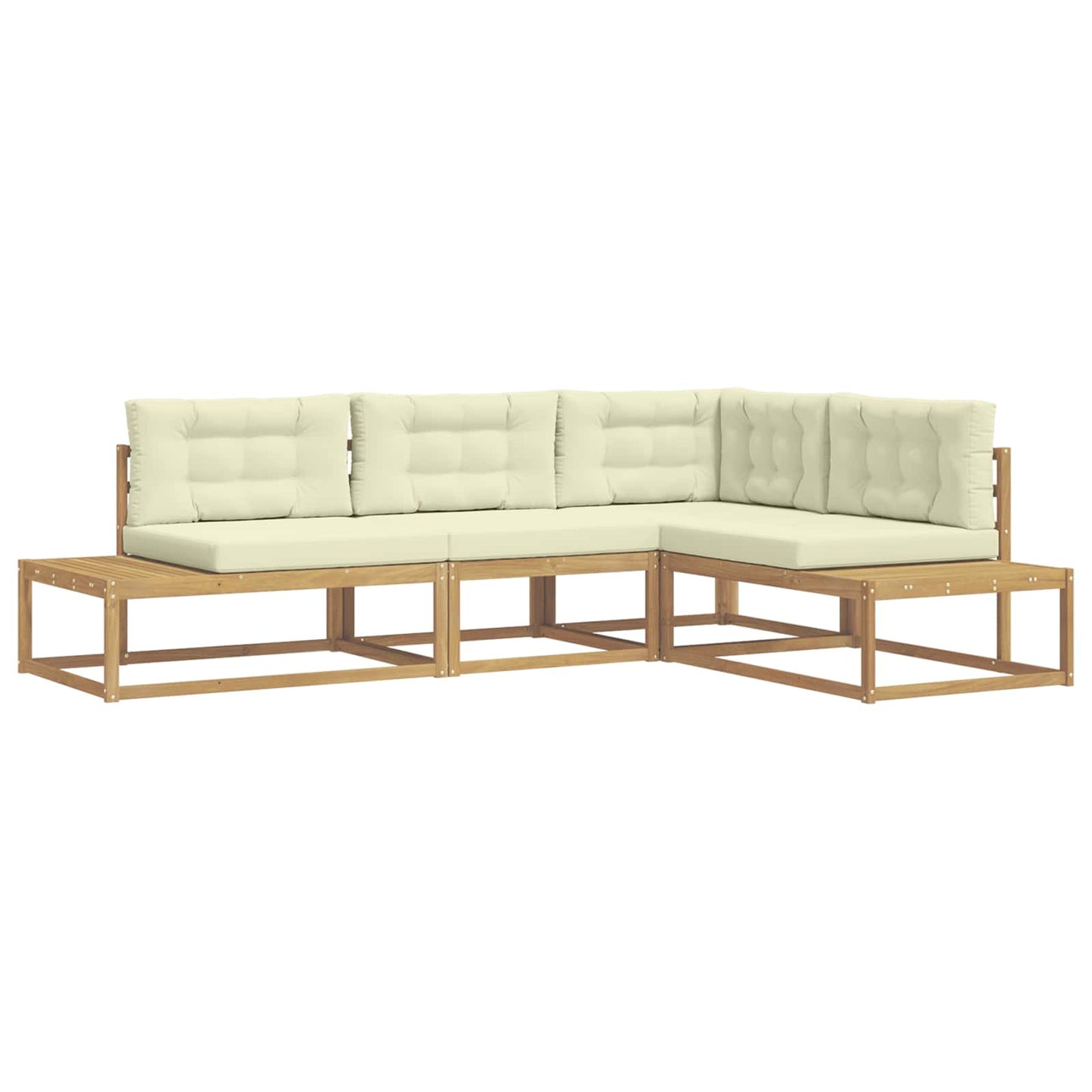 vidaXL Σειρά Καναπέ Εξωτερικού Λευκό 277,5 x 198,5 x 73 εκ Πολυεστέρας