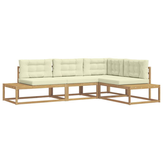 vidaXL Σειρά Καναπέ Εξωτερικού Λευκό 277,5 x 198,5 x 73 εκ Πολυεστέρας