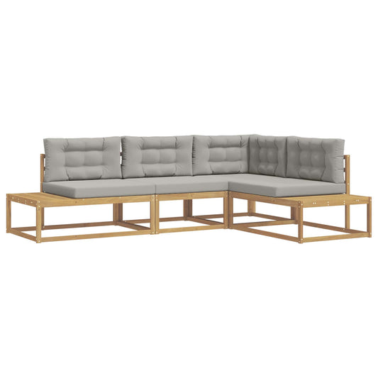 vidaXL Σειρά Καναπέ Εξωτερικού Λευκό 277,5 x 198,5 x 73 εκ Πολυεστέρας
