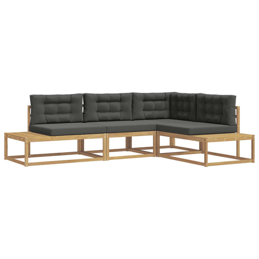 vidaXL Σειρά Καναπέ Εξωτερικού Λευκό 277,5 x 198,5 x 73 εκ Πολυεστέρας