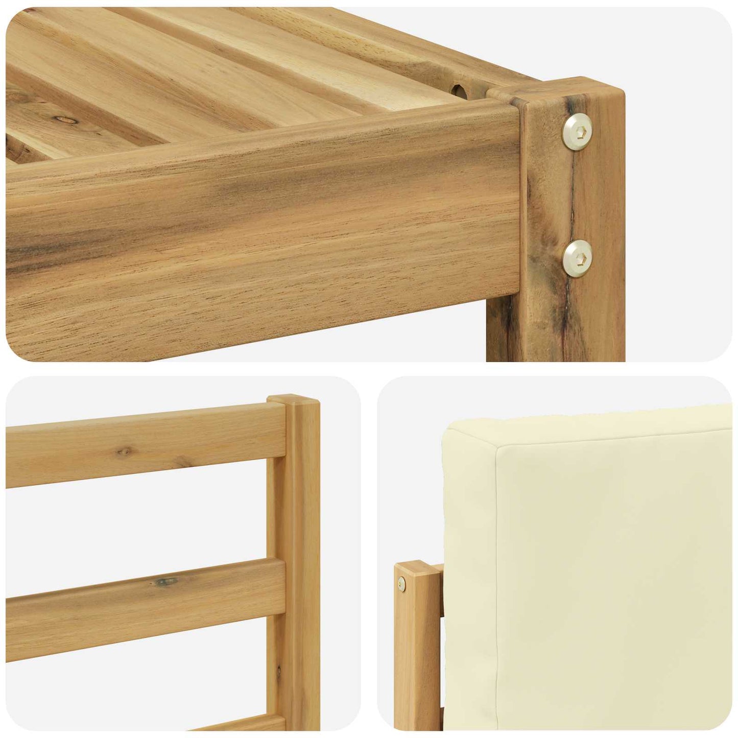 vidaXL Σειρά Καναπέ Εξωτερικού με μαξιλάρι 5 pcs Λευκό και Κρεμ