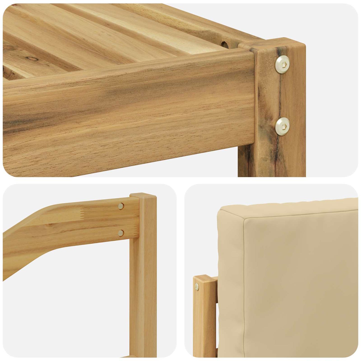 vidaXL Σειρά Καναπέ Εξωτερικού με μαξιλάρι 5 pcs Λευκό και Μπεζ
